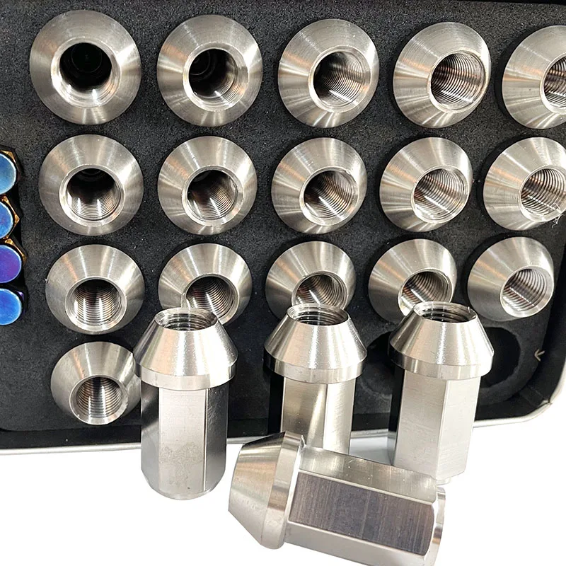 High quality   GR5 Refitted titanium alloy wheel hub bolt blind hole through hole titanium alloy air nozzle by PYTITANS