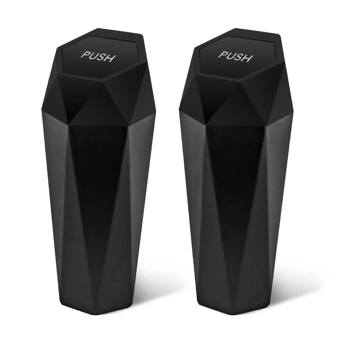 2024 Factory Wholesale Car Trash Can with Lid and Storage Pockets Diamond Design Leakproof Car Cup Holder Garbage Can