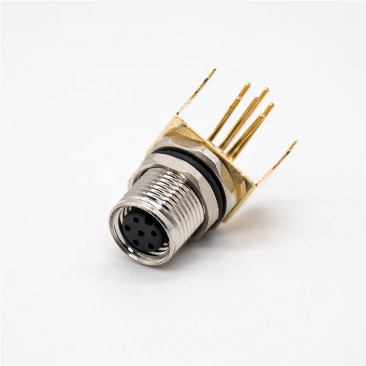 M8 панель Разъем правый угол гнездо PCB крепление 6 Pin