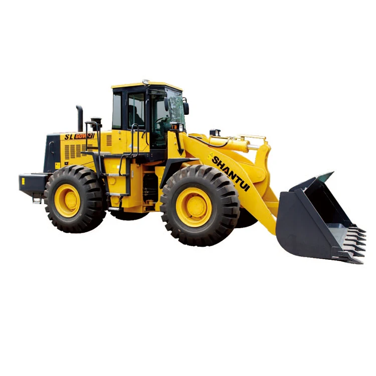Payloader Shantui SL60W-2 6 ton wheel loader with hey fork attachments price for sale