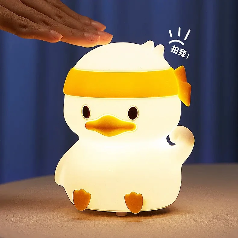 Silicone Duck Night Light Motion Sensor Bedroom Lighting For Children Duck Night Lamp