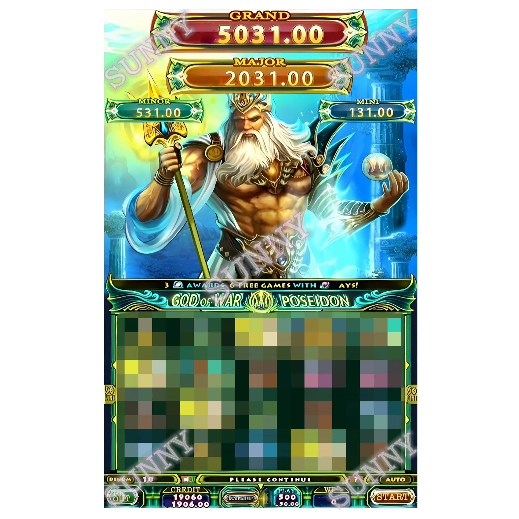 God of War Thor Poseidon Zeus Вертикальная игра Het карточная доска juegos Tarjeta/Аватар Aladdinn Fire link Бизон дракон освещение игры
