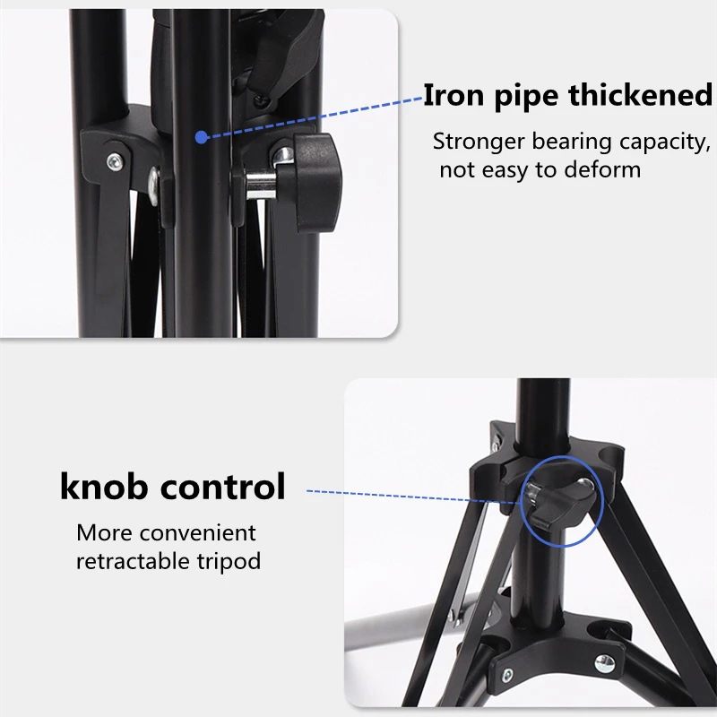 2m Live Video Camera Multi-function Tripod Stand with Phone Holder Clamp for Photo Video Lighting Smartphone Ring Light Tripod