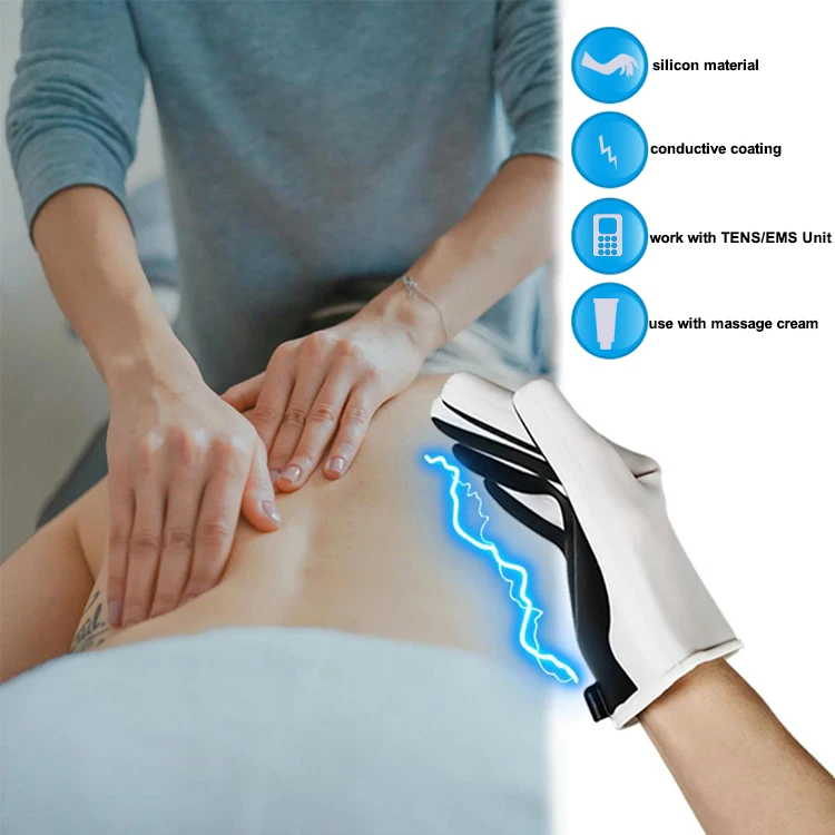 TENS Gloves Conductive Pulse Glove Electrodes for Face Back Pain Massage Therapy Body Health Care