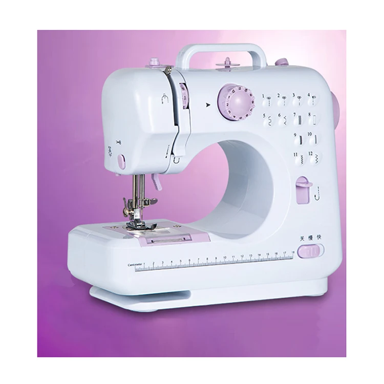 Mini 12 Stitches Sewing Machine Household Multifunction Double Thread And Speed Free-arm Crafting Mending Machine