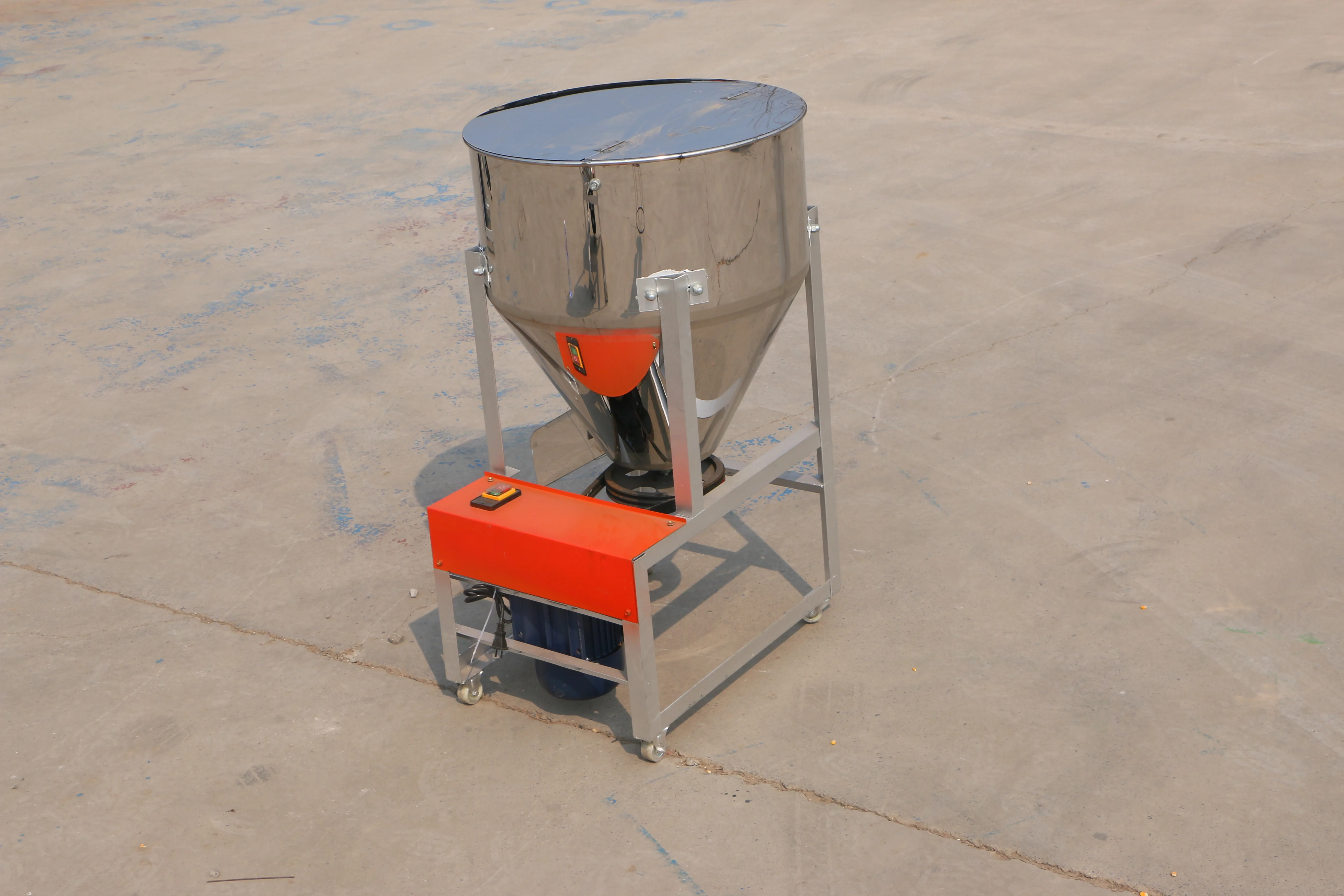 Stainless steel feed mixer, plastic particle powder mixer for aquaculture farm, dry and wet dual-purpose mixer