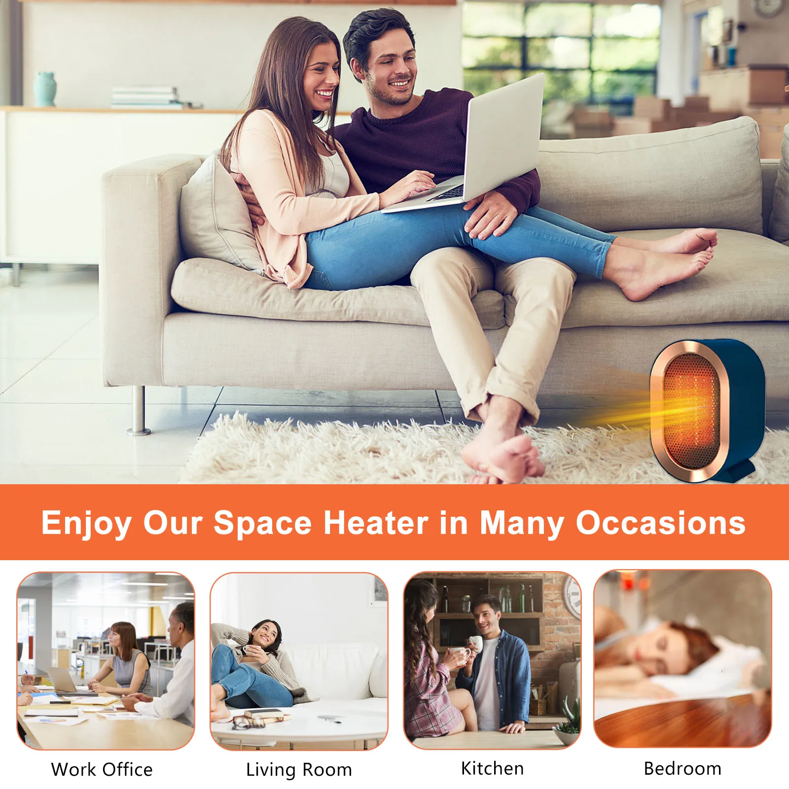 Wholesale 1200W Fast Heating Fan Winter Warmer Overheat Room Heating Stove Household Air Heaters 220V Portable Electric Heater