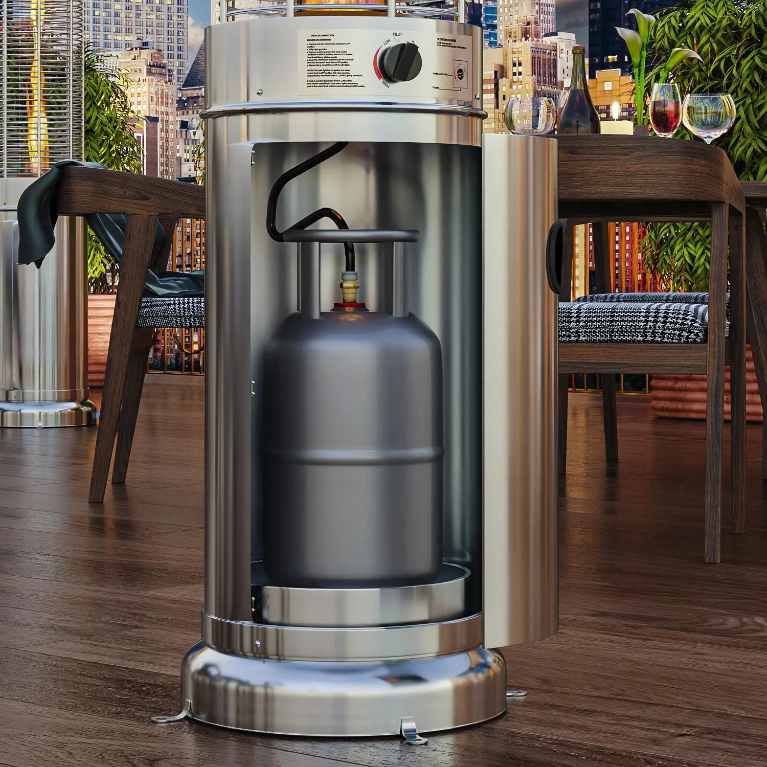 
11 KW commercial heat focus best price blue flame gas patio heater in stainless 