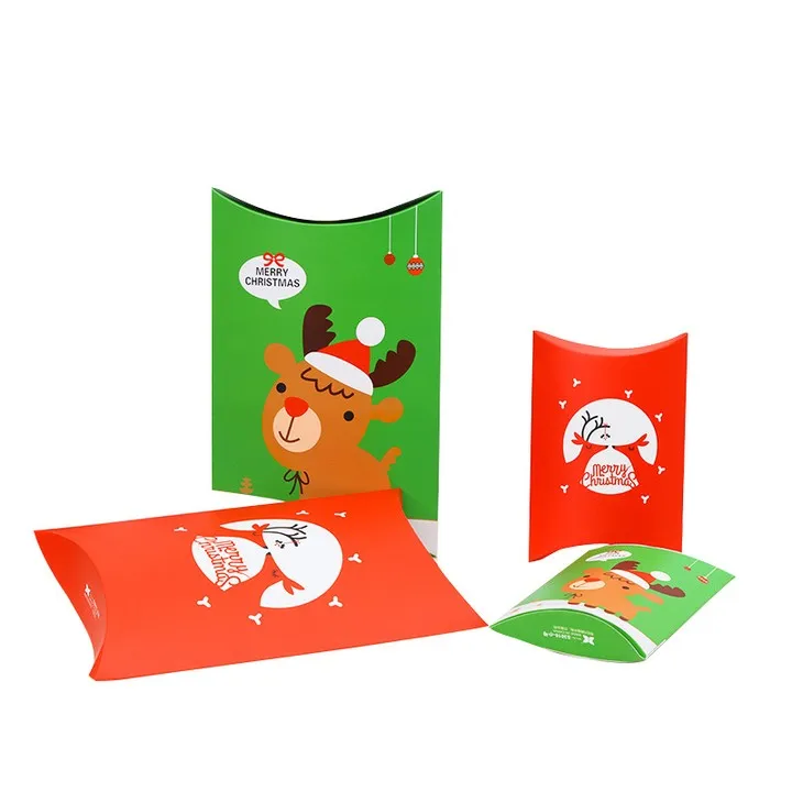 Custom Christmas Happy new year pillow shape socks gift paper boxes