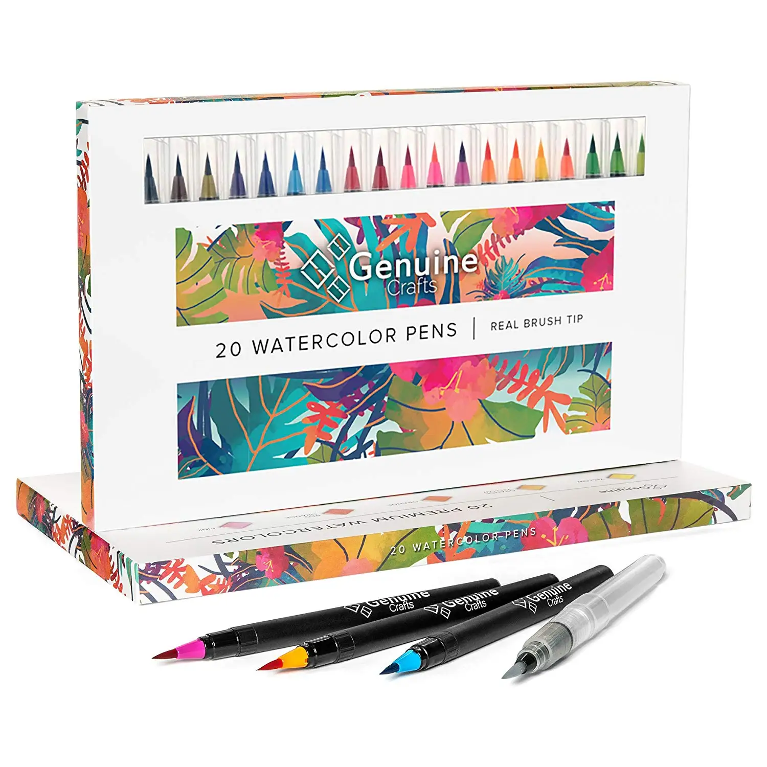 24 Premium Soft & Flexible Real Brush Tipped Art Markers Watercolor Brush Tip Pen Set