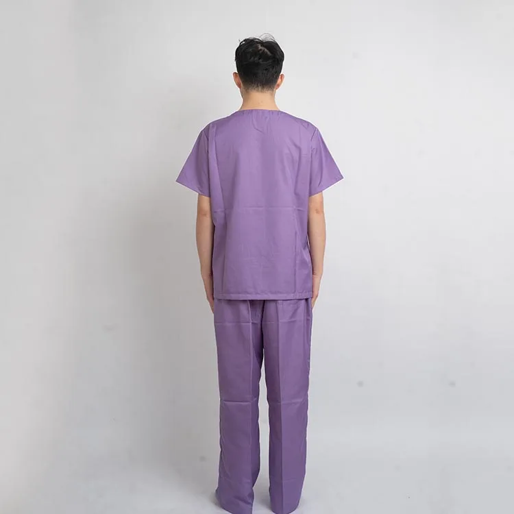 Custom Wholesale Disposable Surgical hospital clothes uniform Suit Purple color surgical gown Comfortable medical scrubs