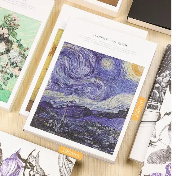 128sheets Hardcover Sketchbook for Drawing Painting Graffiti Sketch Book Custom Blank Kraft Black Paper