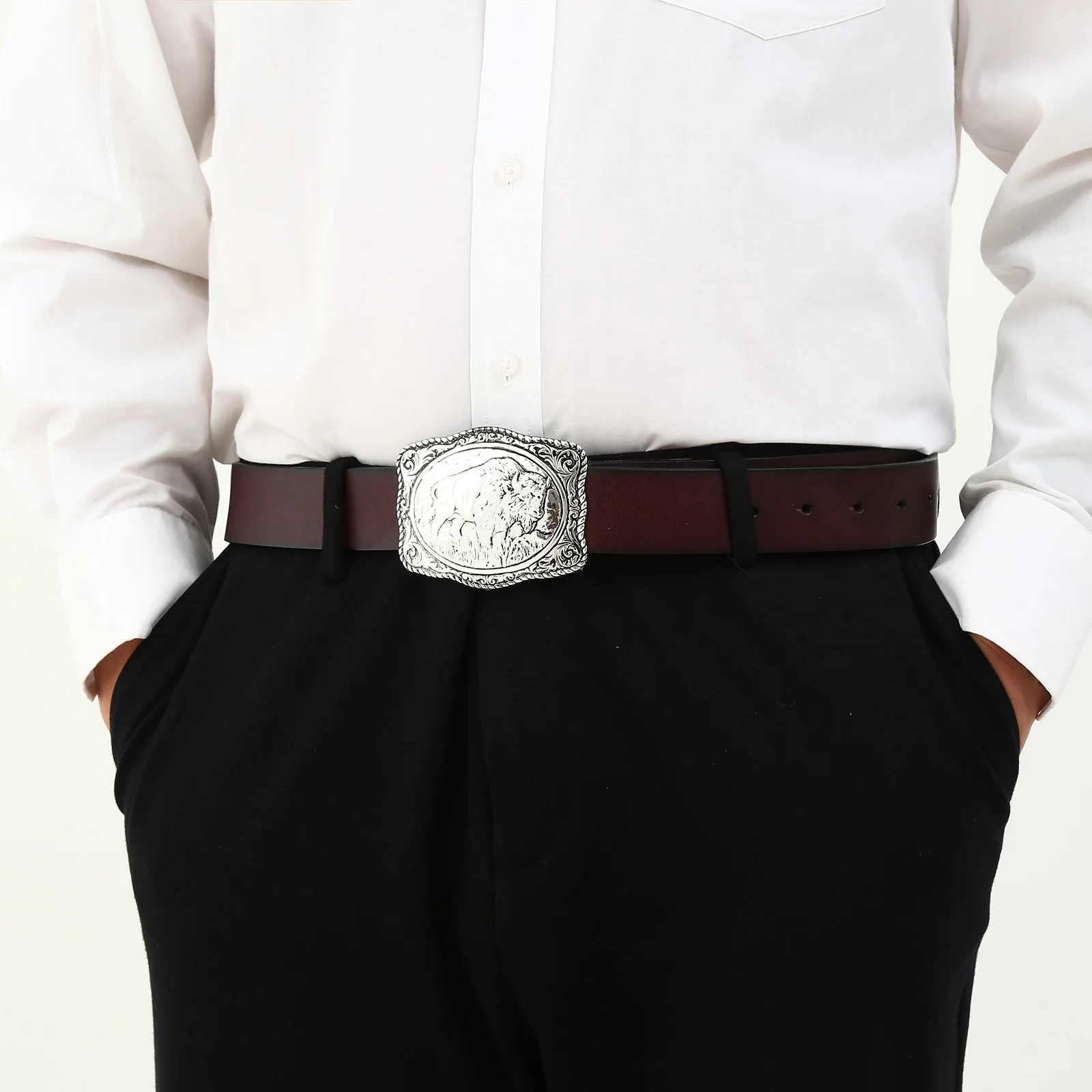 Animal bear pig belt buckle zinc alloy silver plating western cowboy belt buckle hip-hop plate buckle for men