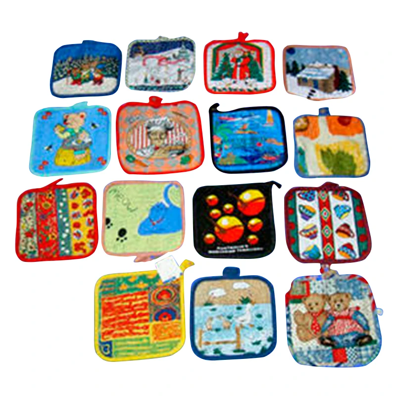 Wholesale Custom Designed Square Cotton Pot Holder Mats & Pads