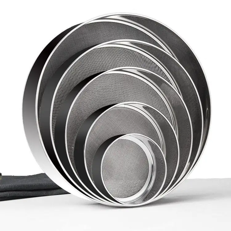 Bakest 40 Mesh Round Sifter Stainless Steel Fine Strainers Flour Sieve for Baking Cake Bread Flouring Straining Powdering