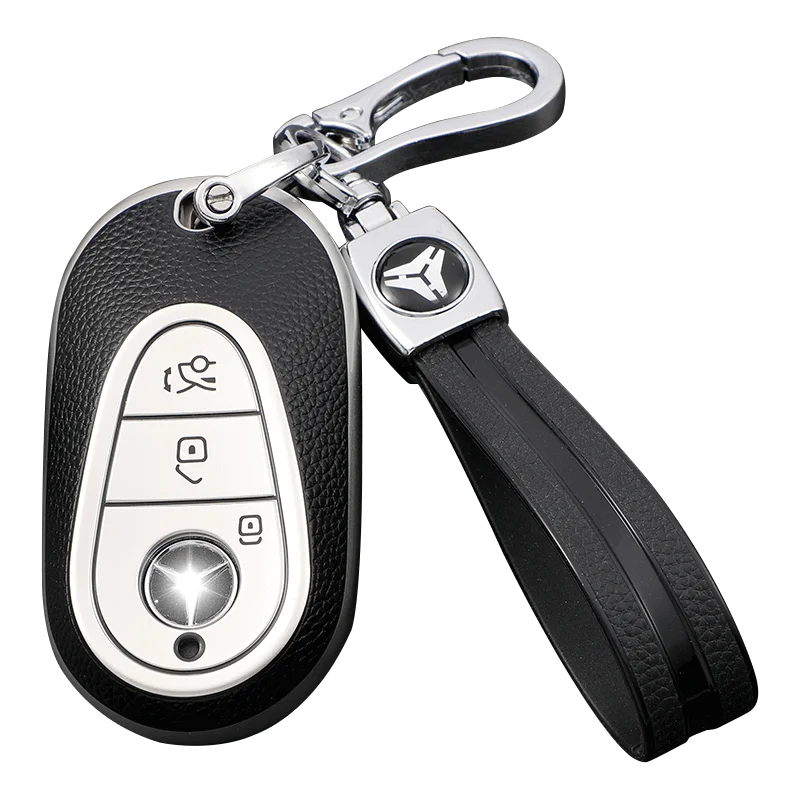 Key Fob Case Cover Compatible for Mercedes-Benz W206 C-Class C200 C300 S-Class Key Fob Remote Cover Shell for Car Key Protection