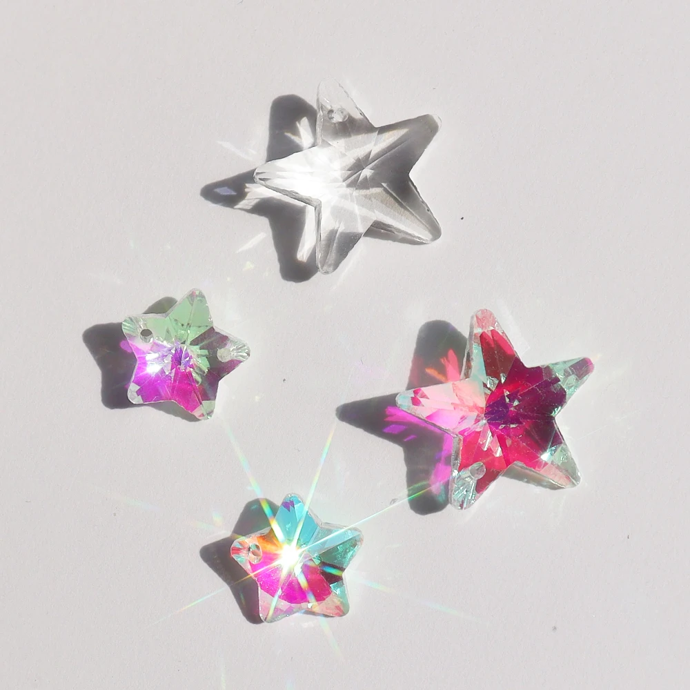 Wholesale prism crystal Christmas Series Star Shape Fancy Stone K9 Glass Rhinestone Jewelry Making
