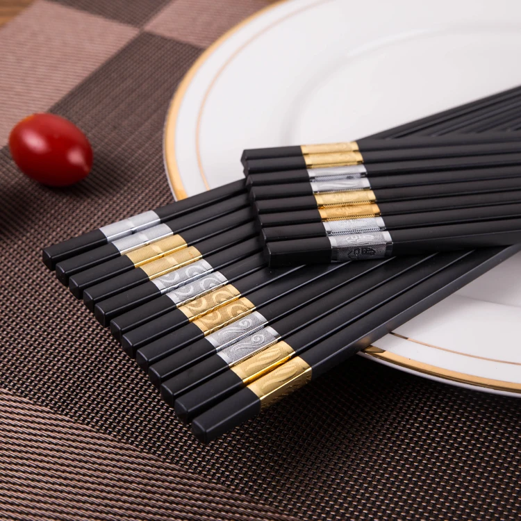 best seller high quality restaurant reusable black japanese chopsticks