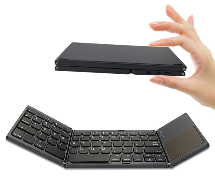 Trackpad Keyboard Supports Three System Foldable Thin Mini  BT Keyboard