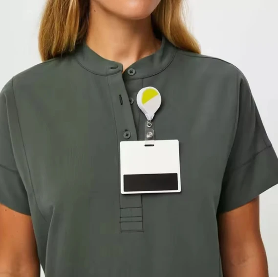 OEM Factory Custom Rayon Unisex Scrubs Neutral White Hospital Medical Uniforms Burnt Orange Jogger featuring Custom Collar