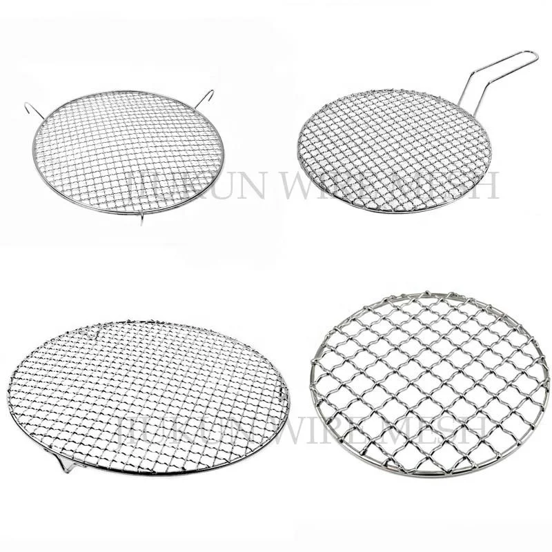 Metal Cooking Grates Round BBQ Wire Mesh Grill Net Non-stick and Heat Resistance Barbecue Mesh