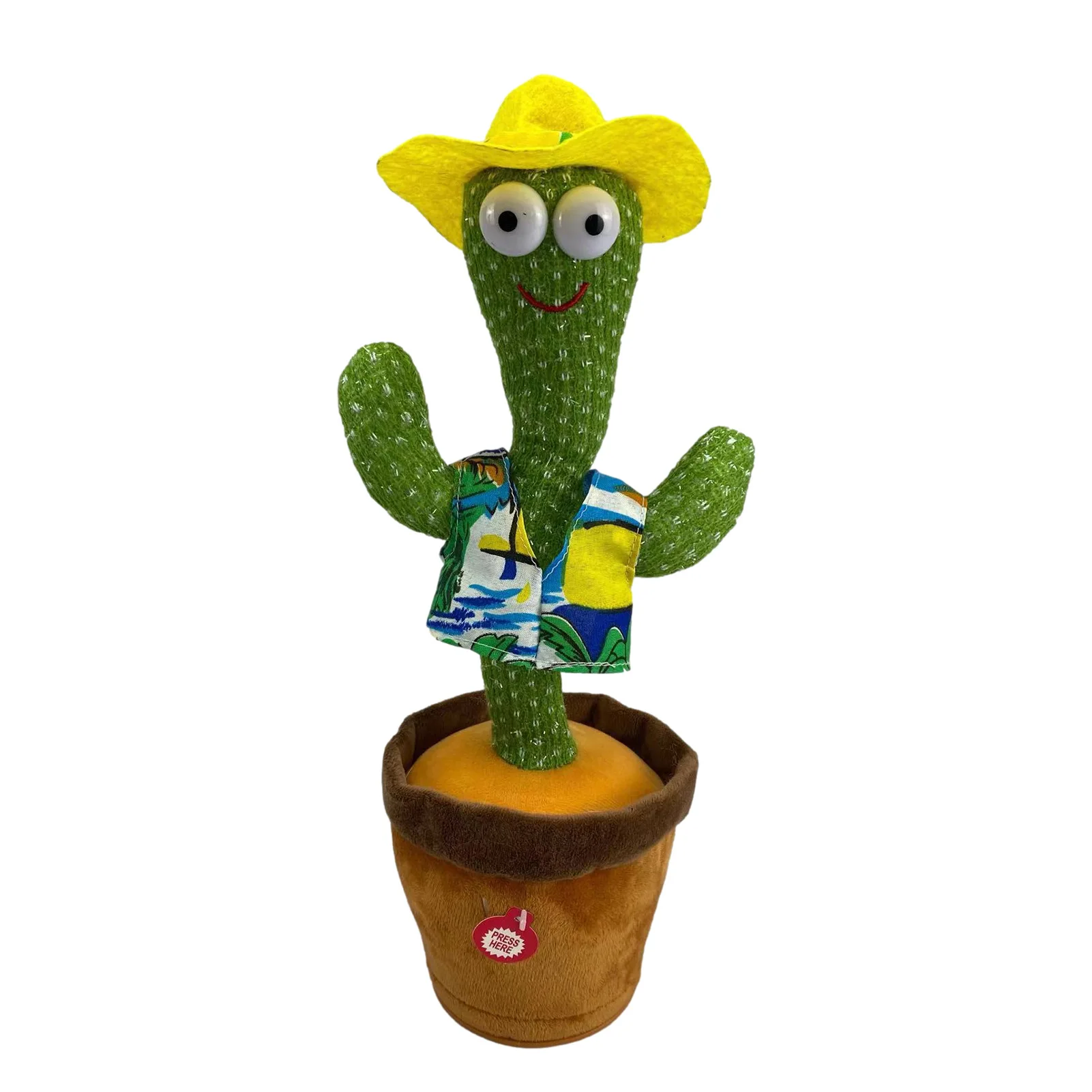 New Arrival Custom Hot Sale USB Charging Cute Stuffed Flowerpot Dancing Talking Cactus Plush Toy for Children