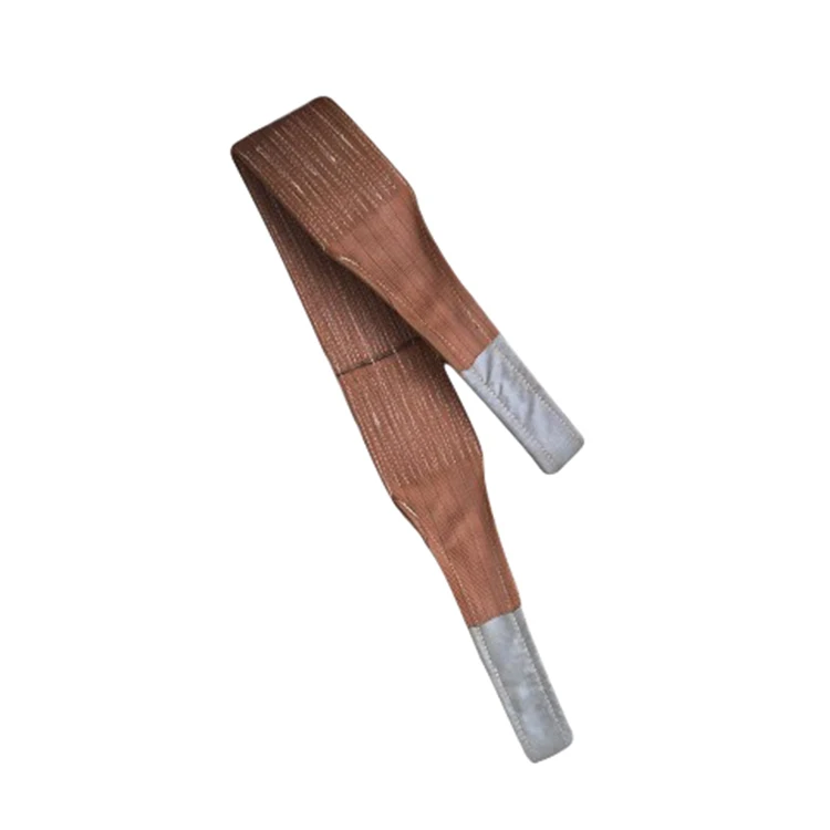 
3ton Safety Factor 7:1 Width 90mm Reinforced Eye Type Flat Polyester Lifting Double Ply Webbing Sling Belt 