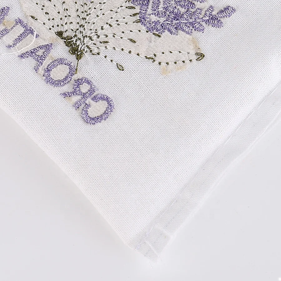 Custom embroidery logo cotton drawstring bag linen drawstring bag lavender bags