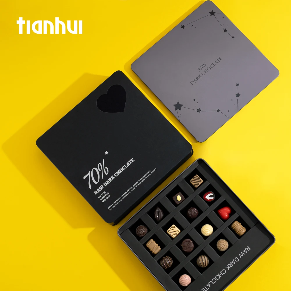 Tianhui Square Tin Boxes Metal Gift Boxes for Chocolate Cookies Storage