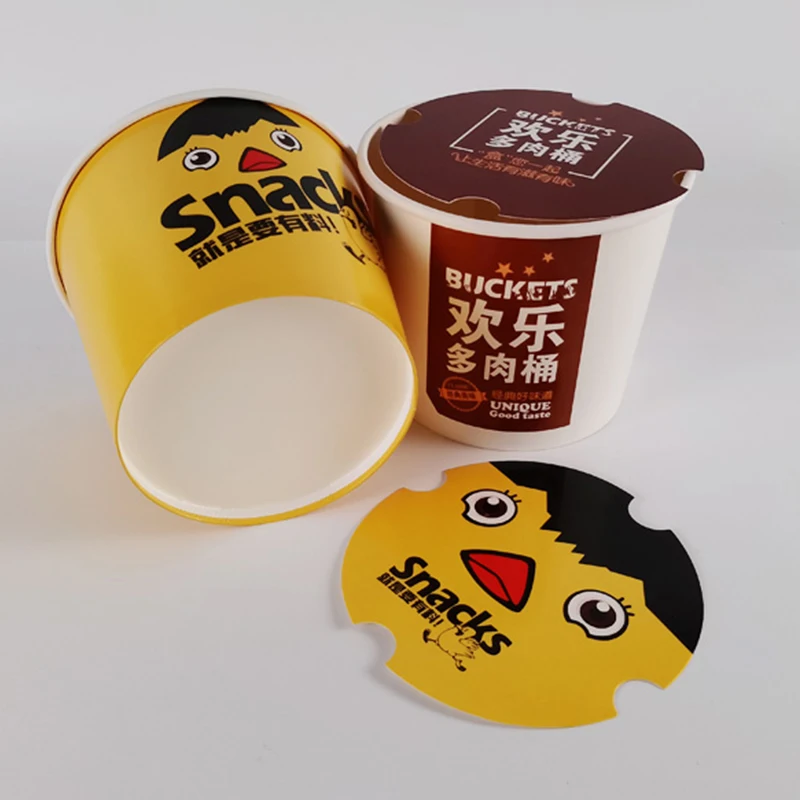 Disposable Flexography printing Custom printed biodegradable restaurant chicken paper bucket takeout bucket 64OZ container