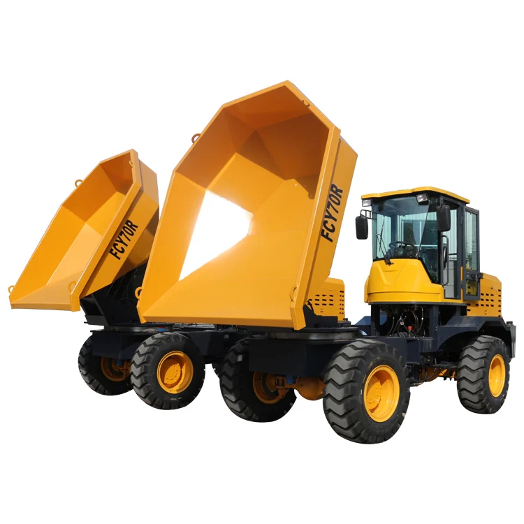 hydraulic steering  Swing 180 degree hopper articulated wheel dumper site Dump Truck FCY70R for short distance transportation