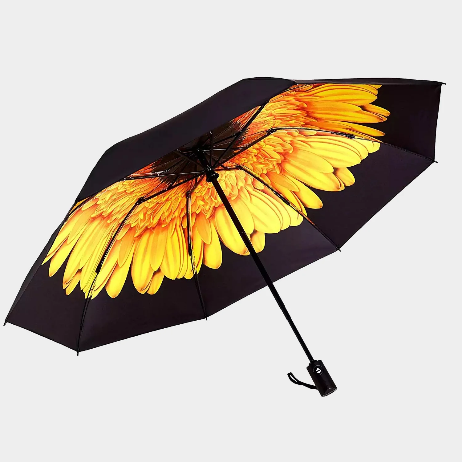 Custom Flower Printed Colorful Promotional Full Automatic 3 Folding Section Foldable Reverse Inverted Umbrellas