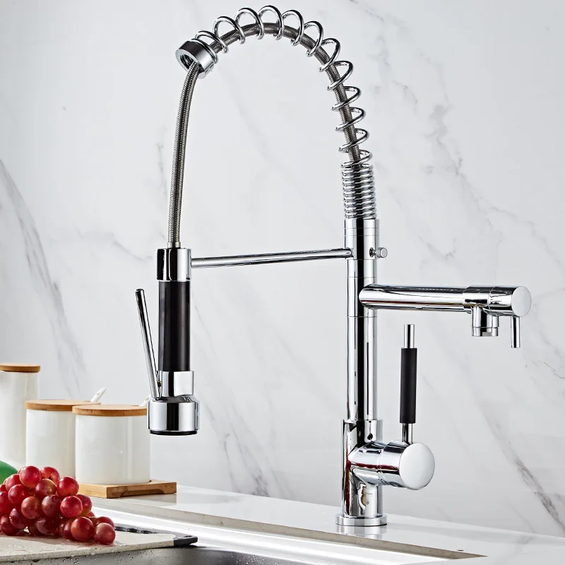 Classic Pull Out Pre Rinse Spray Kitchen Faucet Wall Mount Commercial Catering Pre Rinse Unit Faucet Tap