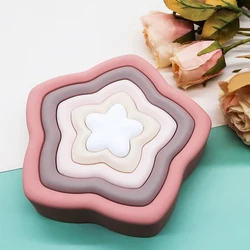 New BPA Free Educational Soft Building Blocks Baby Silicone Stacking Toys