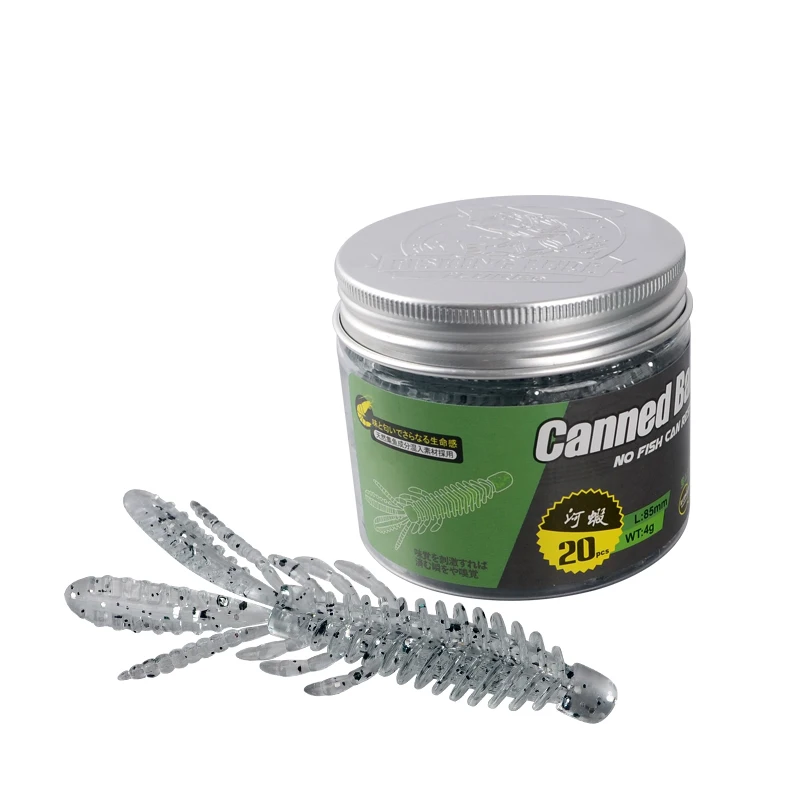 Wholesale bottled soft lure prawn lures soft shrimp 85mm 4g soft plastic vibe lures