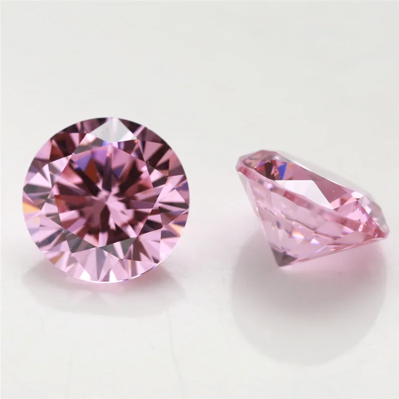 Pink color loose 3mm round signity cz loose stone