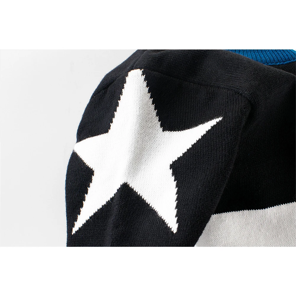 
Mudkingdom wool kid boys winter pentagram design pullovers and sweaters 