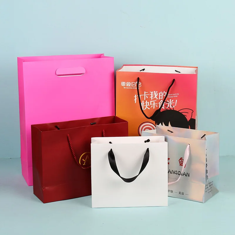 Custom Printed Paper Bags  Clothes Perfume Shopping Tote Paper Bag With Your Own Logo