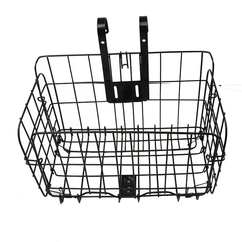 Wholesale Bicycle Detachable Folding Wire Mesh Hanging Bike Basket Mountain Bike Cargo Rack