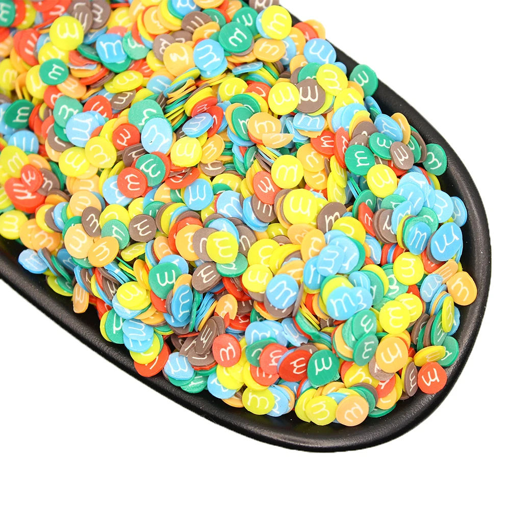
Small MOQ Polymer Clay M Bean Sprinkles for Slime Accessories Filler DIY Fluffy Slime Supplies Chocolate Cake Dessert Mud Toys 