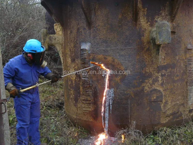 thermic lance used to remove slag BF tap hole Molten Iron Casting sand and Scrap cutting