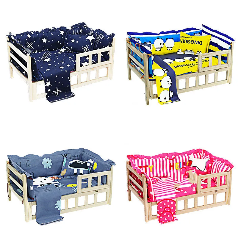 Wholesale high quality solid wood design dog bed for medium and large dogs