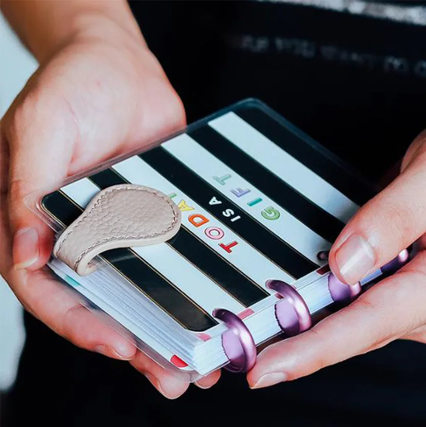Lovely Creative Double-Side Magnetic Genuine Leather Bookmark Custom Magnetic Bookmark