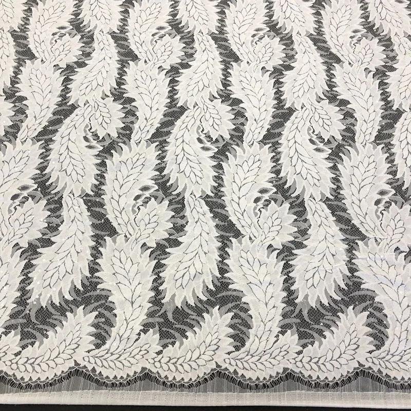2019 Luxury Swiss Sequin Lace Fabric White Bridal Tulle Lace Fabric for dress
