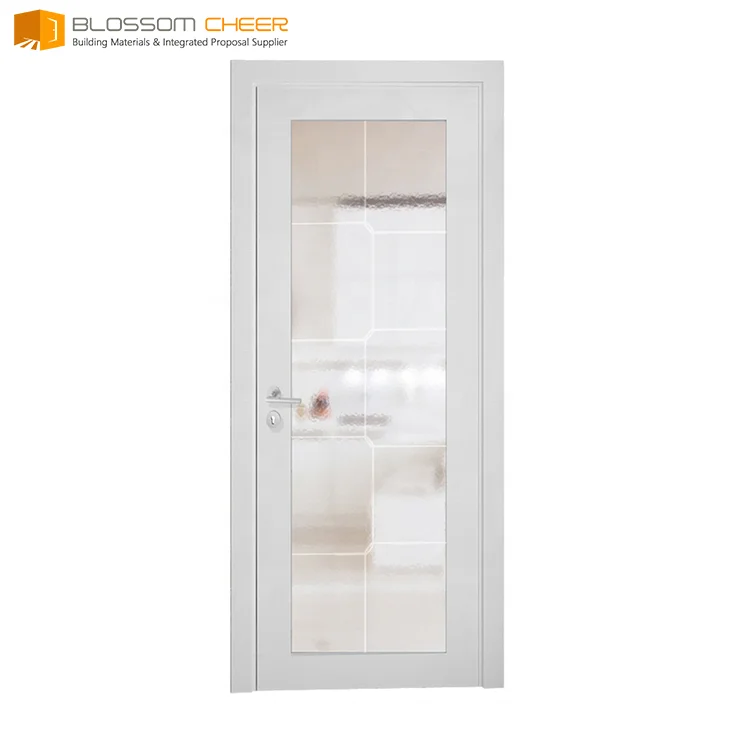 High Quality Blossom Cheer Fiber Doors for Bathroom Designs Price Waterproof Bathroom Door Glass PVC Swing Graphic Design Modern