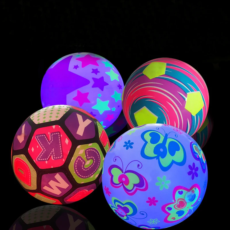 Luminous Football Flash Basketball Racket Ball Light Ball Inflatable Toys Led Ball For Children