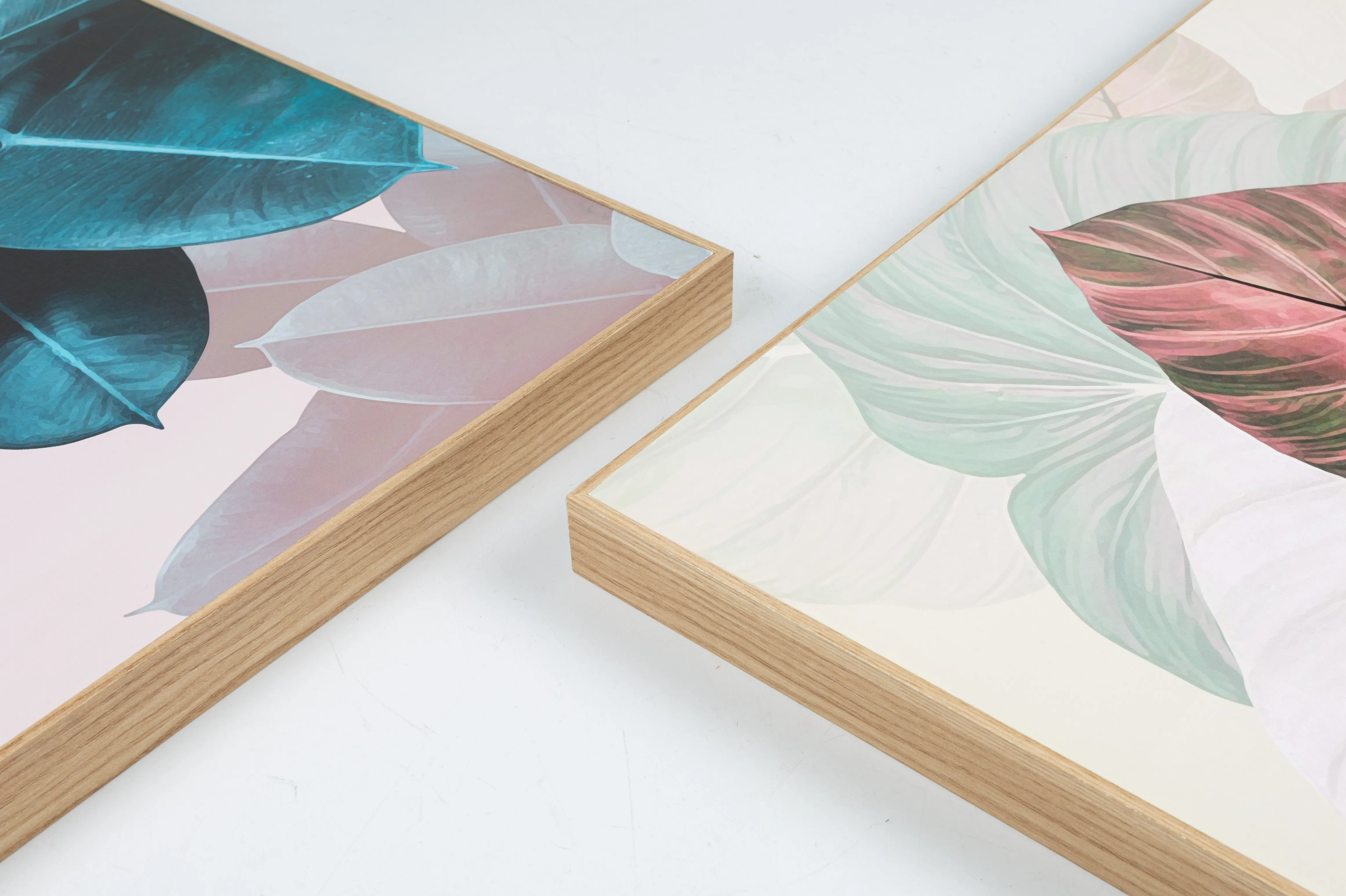 Best sales Hand painted modern design green plant leaves wall art frame painting abstract painting