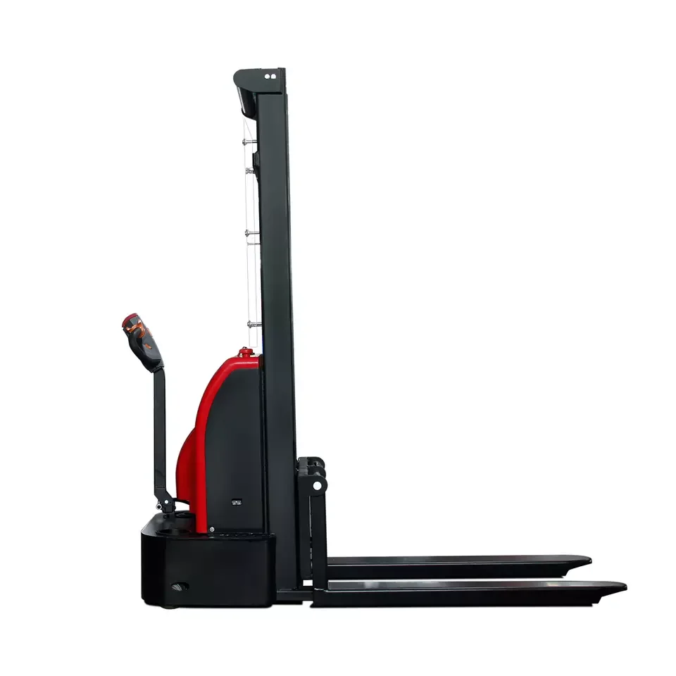 Vision high quality hand operated lifting motor electric stacker full battery power stacker forklift