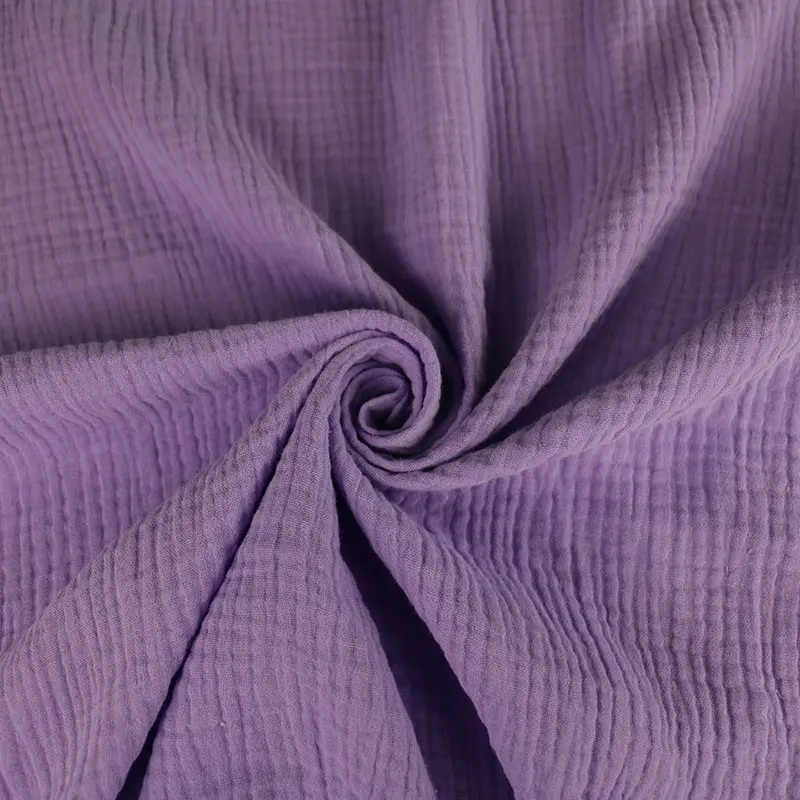 Wholesale Solid 6 layer gauze blanket muslin silk fabric wholesale cotton crepe muslin fabric for garment
