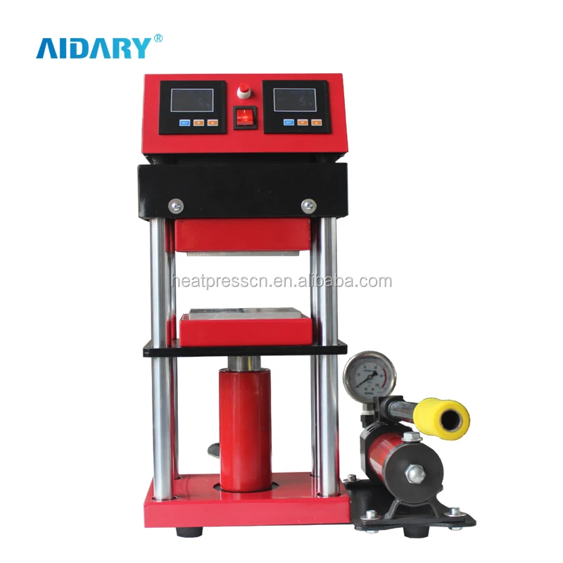 AIDARY 15ton Manual Type Hydraulic High Pressure Dual Heating Oil Press Machine CE Provided Pneumatic 65 Flatbed Printer 10*15CM